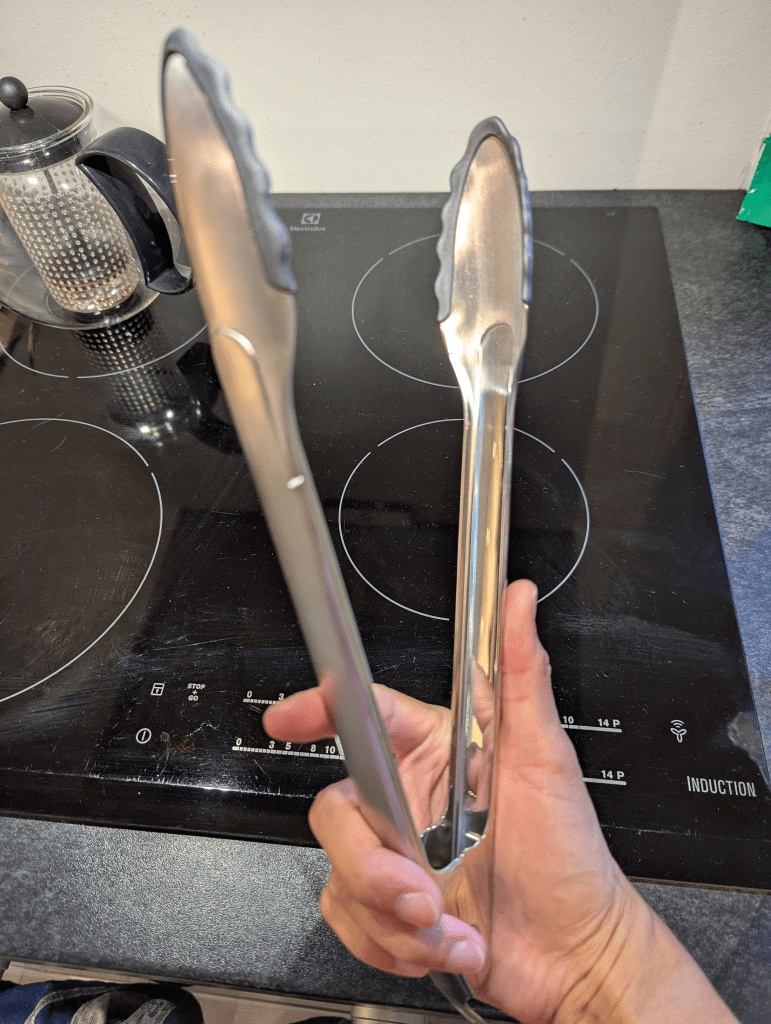 My new tongs! Silver with silicon tips!